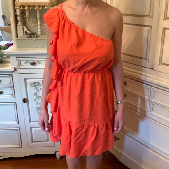 Club Monaco One Shoulder Ruffle Dress - Picture 3 of 4